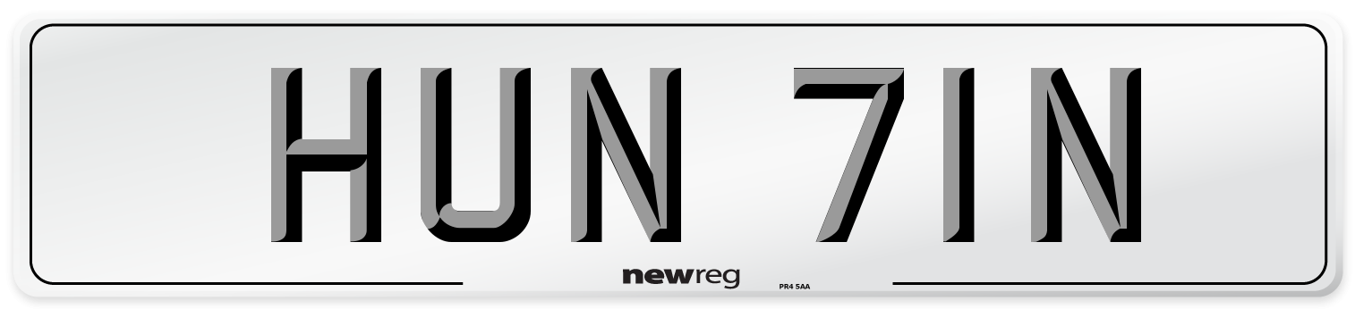 HUN 71N Number Plate from New Reg